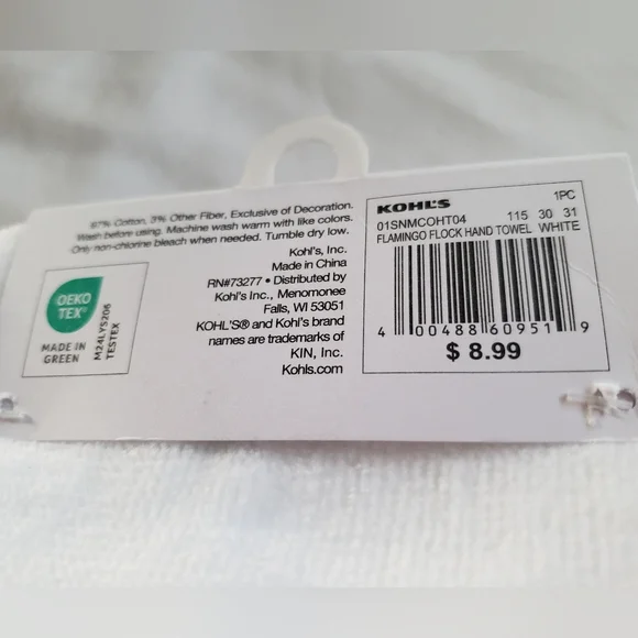 Sonoma Flamingo Embroidered Bathroom Hand Towel - Picture 5 of 6